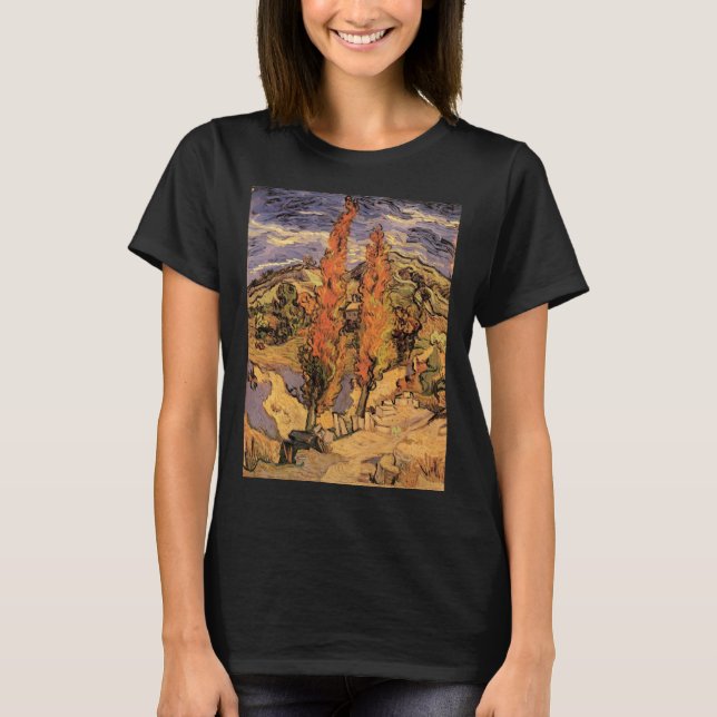 Poplars auf der Straße durch Hügel von Vincent van T-Shirt (Vorderseite)