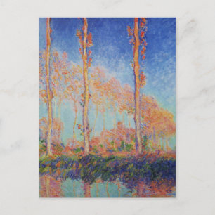 Poplars, Herbst, rosa Effekt von Claude MonPostcar Postkarte