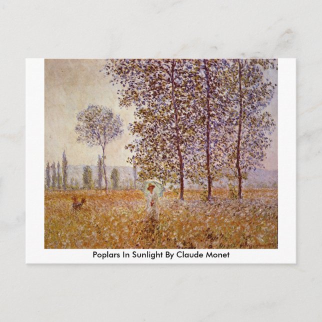 Poplars im Sonnenlicht von Claude Monet Postkarte (Vorderseite)