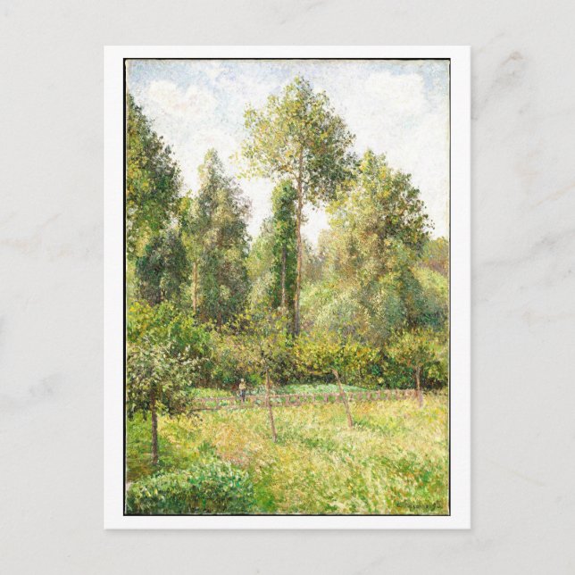 Poplars und Wiesenmalerei von Pissarro Postkarte (Vorderseite)