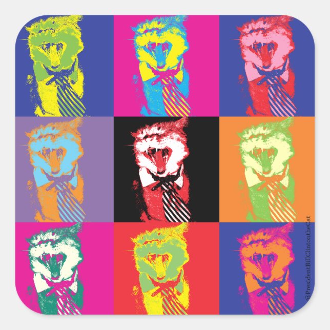 Pop'n'Roll mit Ministerpräsident! Quadratischer Aufkleber (Vorderseite)