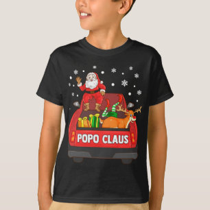 Popo Claus Red Truck Santa Reindeer Elf Weihnachte T-Shirt