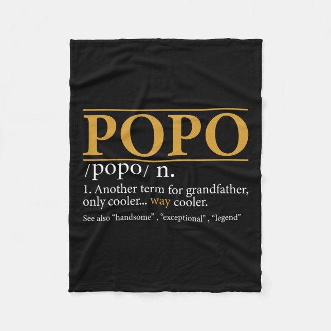 Popo Definition Fathers Day Gift Opa Geschenk Fleecedecke (Vorderseite)