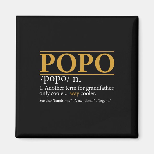 Popo Definition Fathers Day Gift Opa Geschenk Magnet (Vorne)