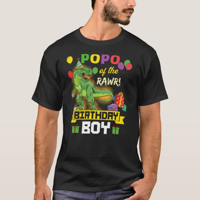 Popo of the Birthday Boy Dinosaur Celebration Grap T-Shirt (Vorderseite)