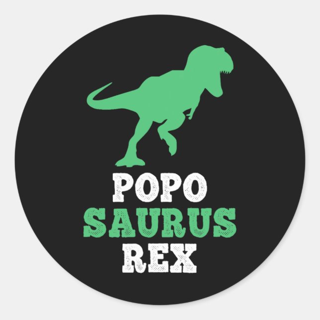 Popo-saurus Rex Dino Dinosaurier Poposaurus Funny Runder Aufkleber (Vorderseite)