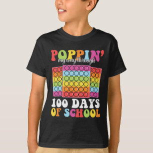 Popp mein Weg durch 100 Tage Schule Kinder Lehrer T-Shirt
