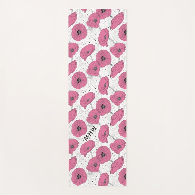 Poppa-Blume Muster für Yogamat-Monogramm Yogamatte (Vorderseite)