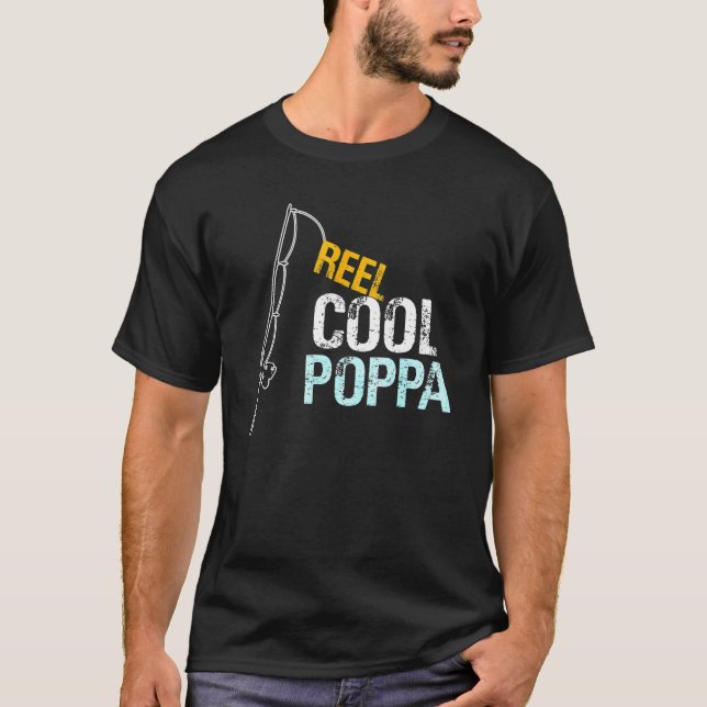 Poppa  From Granddaughter Grandson Reel Cool Poppa T-Shirt (Vorderseite)
