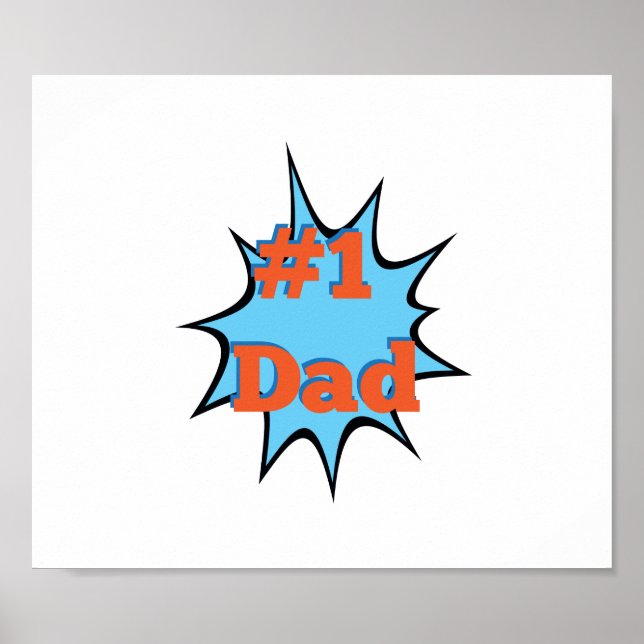 Poppa Nummer 1 Vater #1 Poster (Vorne)