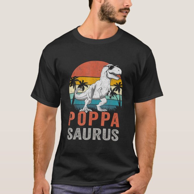 Poppasaurus T Rex Dinosaur Poppa Saurus Family Mat T-Shirt (Vorderseite)