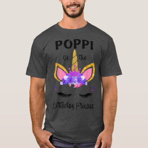 Poppi des Geburtstagsmädchen-Vater-Geschenk Einhor T-Shirt