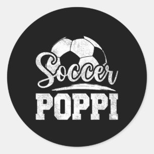 Poppi Soccer Player Game Day Vatertag Runder Aufkleber
