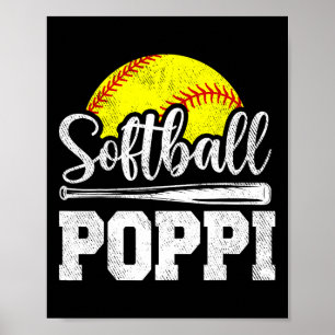 Poppi Softball Player Spiel Tag Vatertag Geschenk Poster