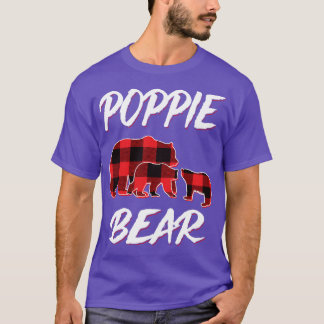 Poppie Bear Karierter Weihnachts Pajama Matching F T-Shirt