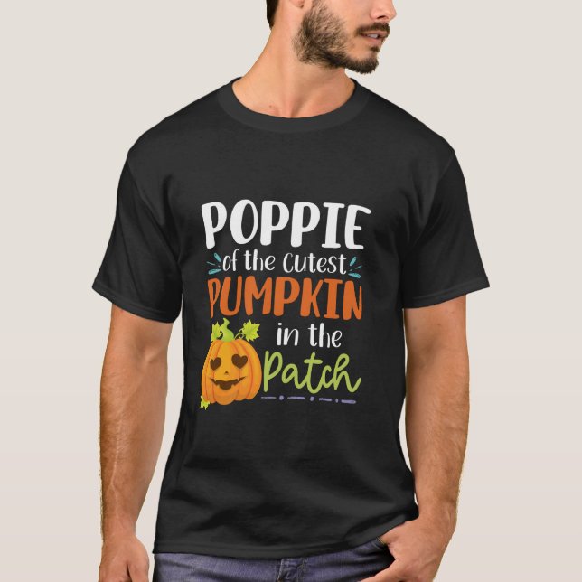 Poppie der Niedlichsten Kürbis im PatchHalloweenha T-Shirt (Vorderseite)