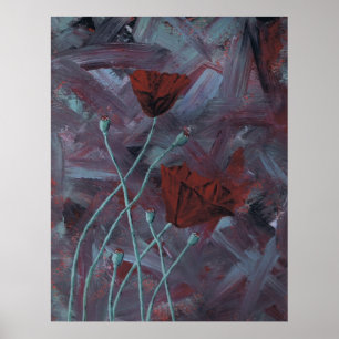 Poppies Abstrakt Poster