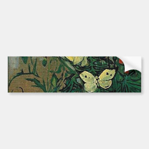Poppies and Butterflies (F748) Van Gogh Fine Art Autoaufkleber