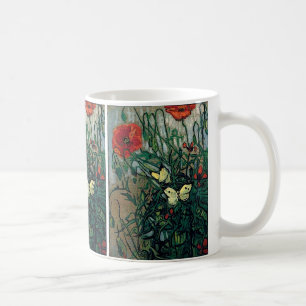 Poppies and Butterflies Van Gogh Fine Art Kaffeetasse