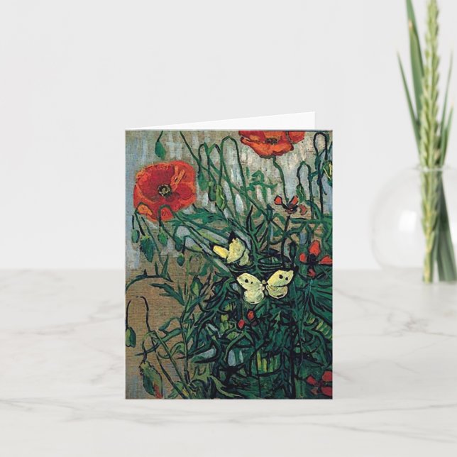 Poppies and Butterflies Van Gogh Fine Art Karte (Vorderseite)