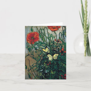 Poppies and Butterflies Van Gogh Fine Art Karte
