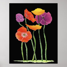 Poppies auf Schwarzweißdruck Poster
