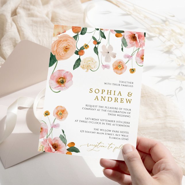 Poppies Blume Hochzeit Einladung (Von Creator hochgeladen)