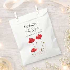 Poppies Blume Poppy Baby Dusche Wildblume Mädchen Geschenktütchen