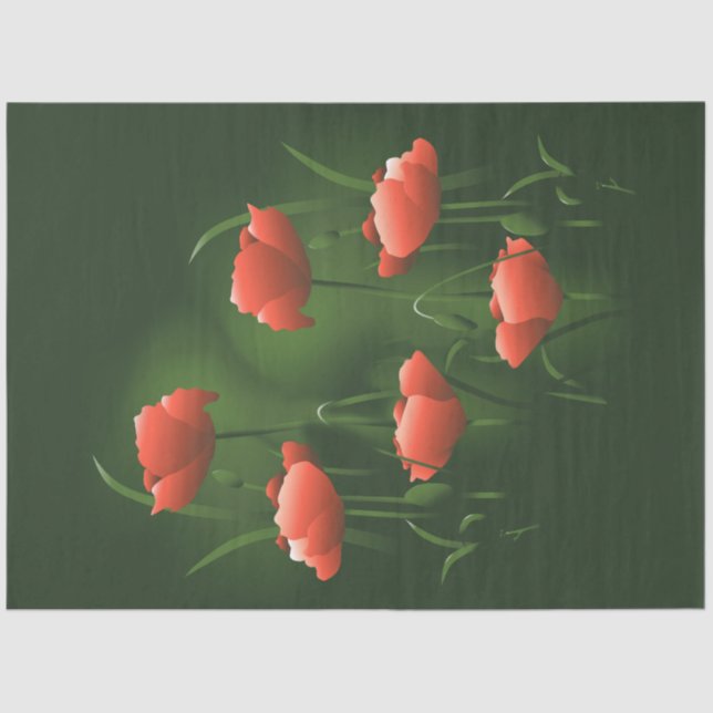 Poppies Blumenmohn 2 Decoupage Tissue Seidenpapier (Vorderseite)