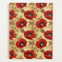 Poppies Chiyogami Planner Planer