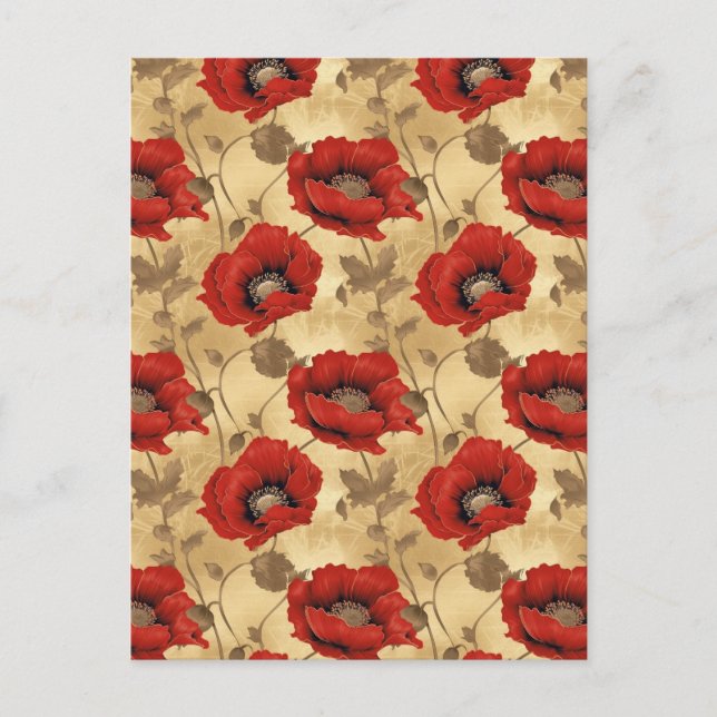 Poppies Chiyogami Postkarte (Vorderseite)