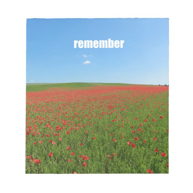 Poppies erinnern sich notizblock (Vorderseite)