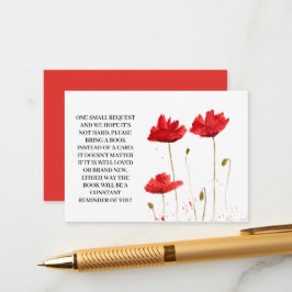Poppies Floral Baby Duschbücher für Babyanfrage Begleitkarte