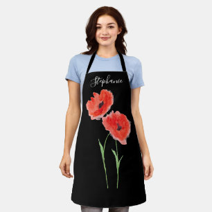 Poppies floraler Roter Mohn Botanischer Art Sommer Schürze