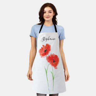 Poppies floraler Roter Mohn Botanischer Art Sommer Schürze