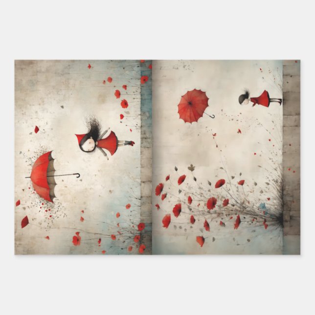 Poppies Geschenkpapier Set (Vorderseite)