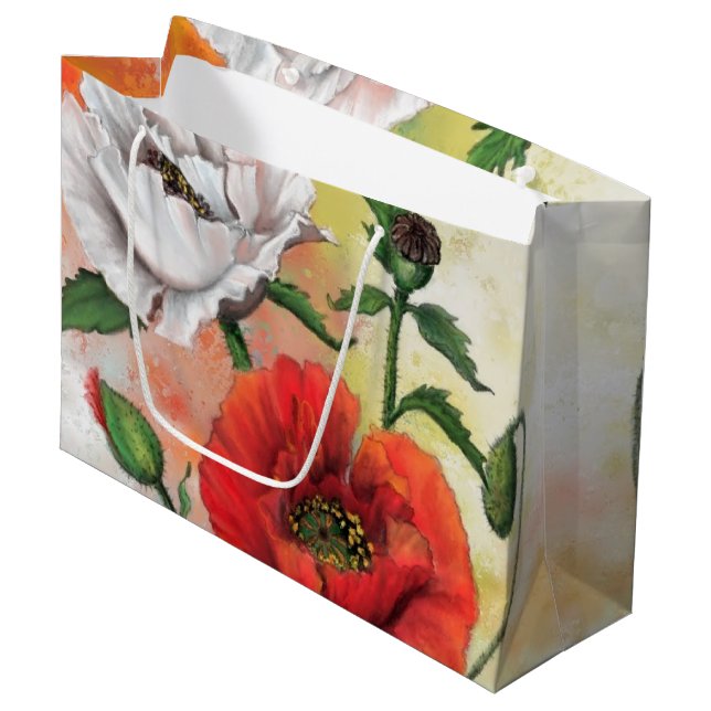 Poppies-Geschenktasche Große Geschenktüte (Vorderseite Schrägansicht)