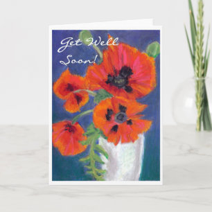 'Poppies' Get Well Card Karte