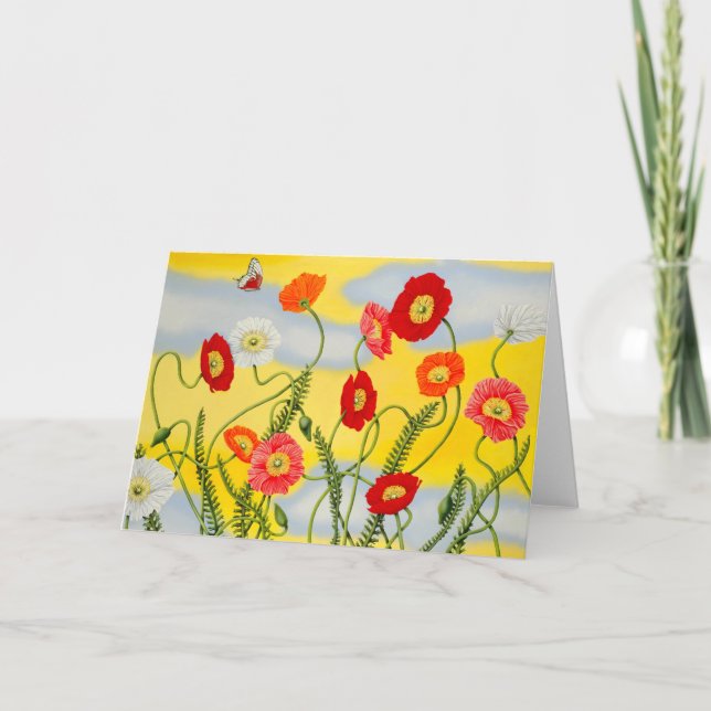 Poppies Grußkarte Karte (Vorderseite)