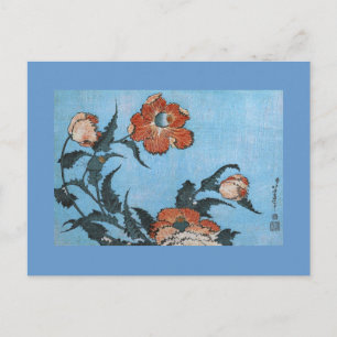 Poppies, Hokusai japanische Kunstkunst Postkarte