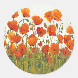 Poppies I Runder Aufkleber