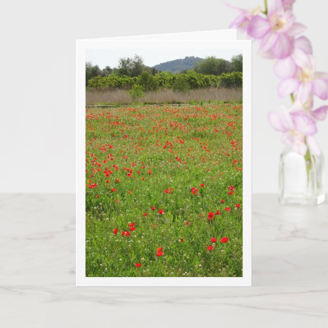 Poppies im Feldportrait Karte (Orchidee)