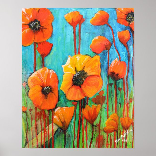 Poppies im Sommer Poster (Vorne)