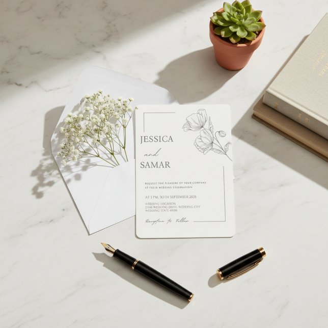 Poppies in Bloom Wedding Einladung (Poppies in Bloom Wedding Invitation)