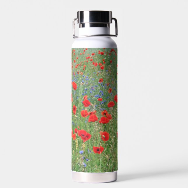 Poppies in einem Cornfield Trinkflasche (Rückseite)