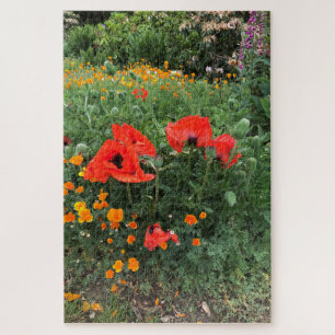 Poppies in einem Englischen Garten Puzzle