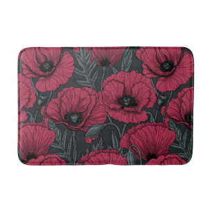 Poppies in Viva Magenta Badematte