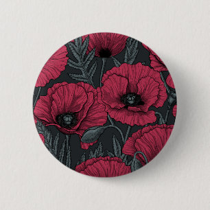Poppies in Viva Magenta Button