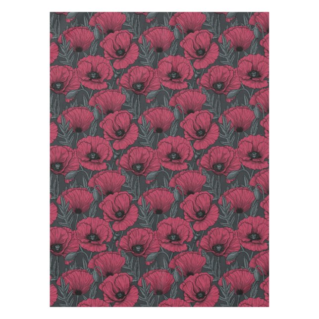 Poppies in Viva Magenta Tischdecke (Vorderseite)