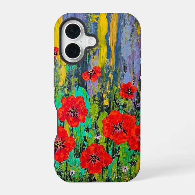 Poppies iPhone Case 16 Hülle (Rückseite)